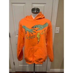 Lonely Ghost Unisex Orange Hoodie W/ Lonely Zombie Hands, Size M
